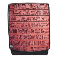 Ancien Hiéroglyphes égyptien sac à dos rouge