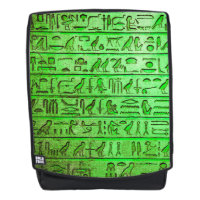Ancien Hiéroglyphes égyptien sac à dos vert