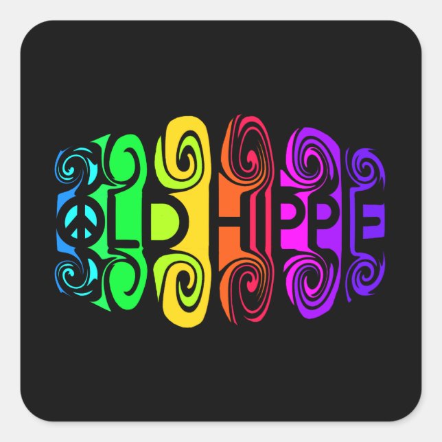 ANCIEN HIPPIE autocollants (Devant)