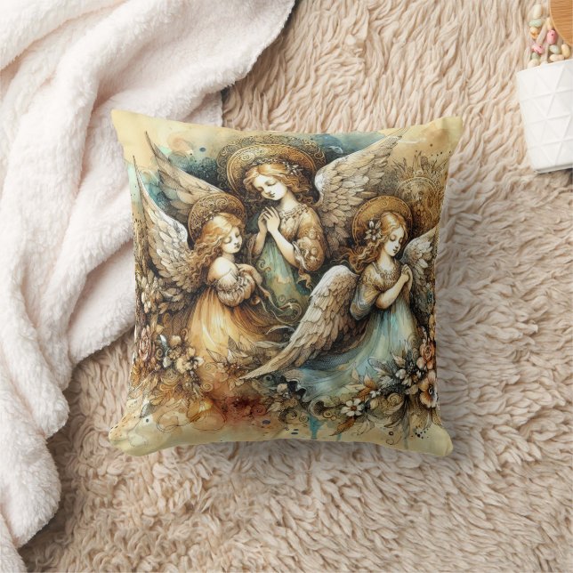 Ancien Maître Style Anges Art Jeu Oreiller (Couverture)