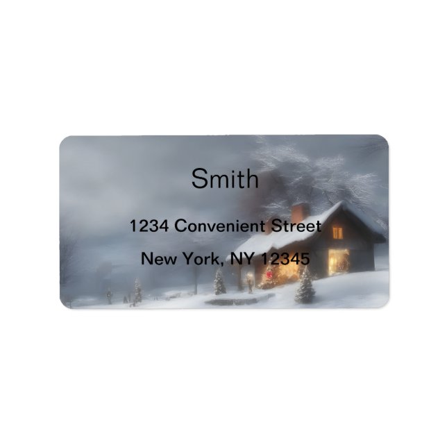 Ancien mode Noël Adresse de retour Étiquette (Devant)