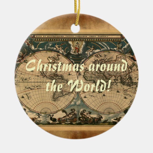 Ancien Monde Carte Ornement de Noël (Devant)
