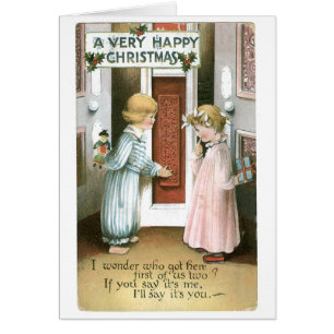 Ancien Noël, garçon & fille