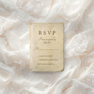 Ancien papier rustique mariage carte rsvp
