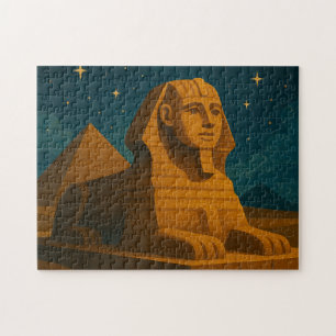 Ancien Sphinx Mystique Puzzle Blue Gold