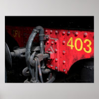 Ancien train à vapeur Le Mastrou 403 Poster moteur