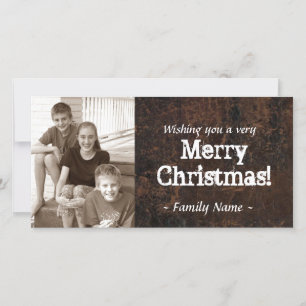 Ancienne carte de Noël en cuir