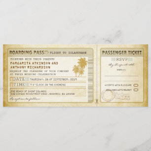 ancienne carte d'embarquement tickets mariages-inv