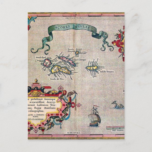 Ancienne carte des Açores - Exploration de la voil (Devant)