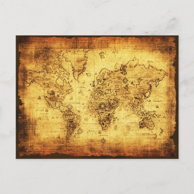 ANCIENNE CARTE MONDIALE INVITATION AU BUREAU DE VO (Devant)