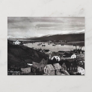 Ancienne carte postale - Akureyri, Islande