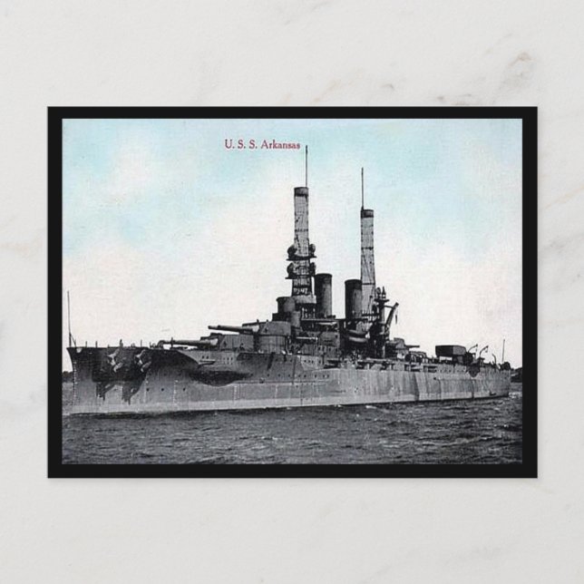 Ancienne carte postale - Arkansas, navire de guerr (Devant)