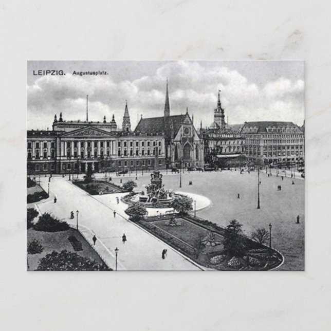 Ancienne carte postale - Augustusplatz, Leipzig (Devant)