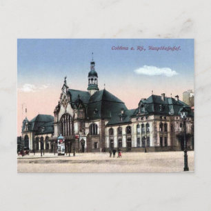 Ancienne carte postale - Bahnhof, Koblenz, Allemag