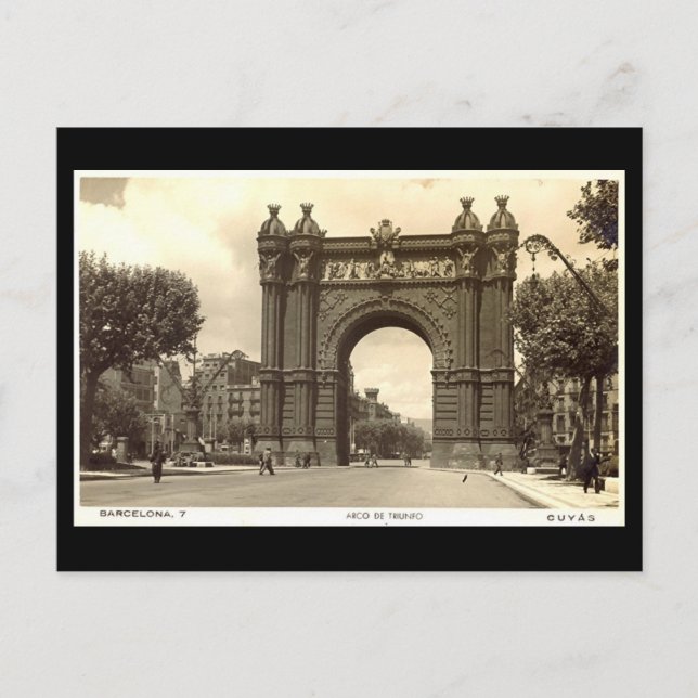 Ancienne carte postale, Barcelone, Arco de Triunfo (Devant)