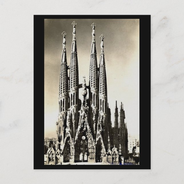 Ancienne carte postale - Barcelone, Sagrada Famili (Devant)