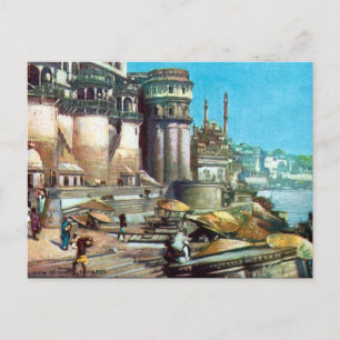 Ancienne carte postale - Bénarès (Varanasi), Inde