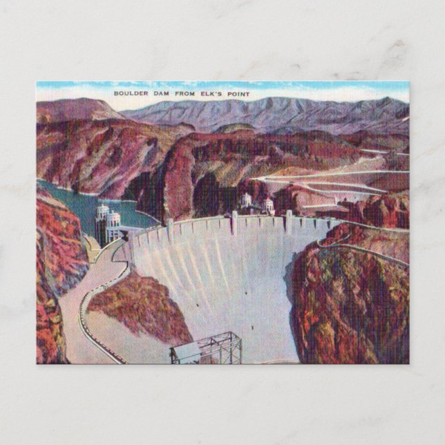 Ancienne carte postale - Boulder Dam, États-Unis (Devant)