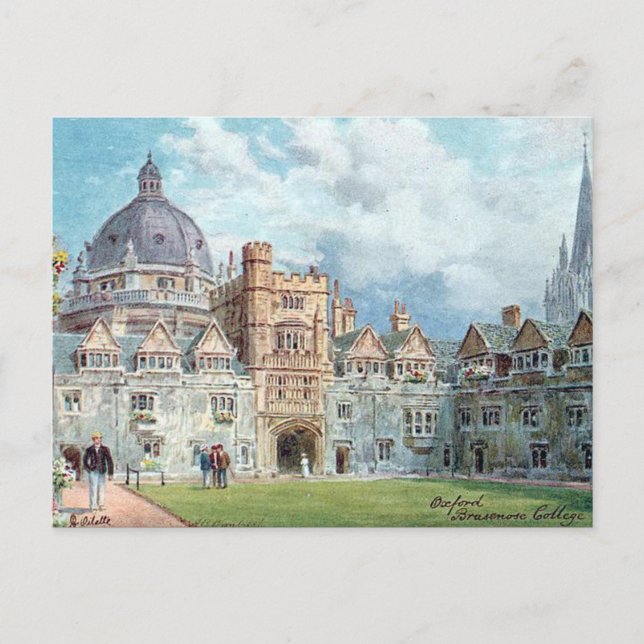 Ancienne carte postale - Brasenose College, Oxford (Devant)