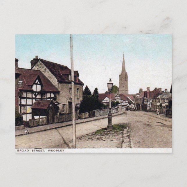 Ancienne carte postale - Broad St, Weobley, Herefo (Devant)