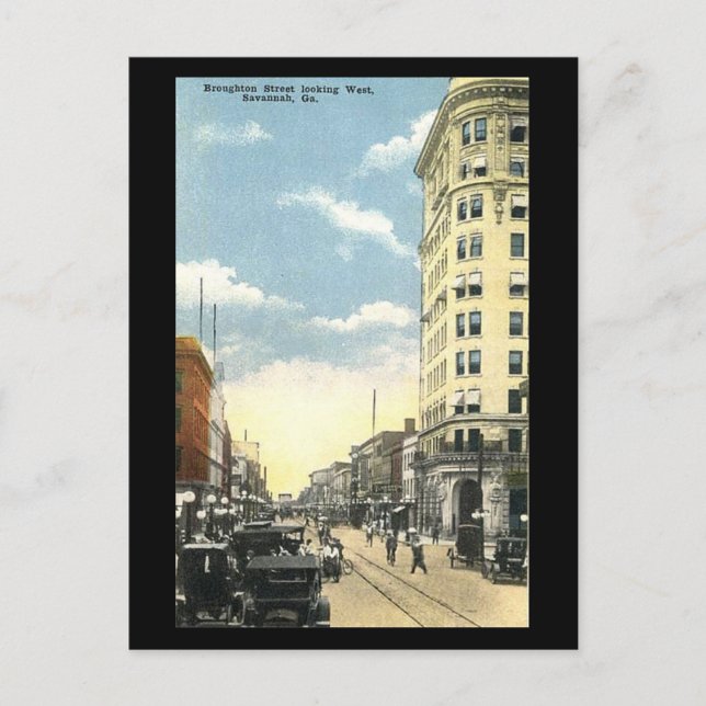 Ancienne carte postale, Broughton St, Savannah, Gé (Devant)
