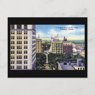 Ancienne carte postale - Bull St, Savannah, Géorgi
