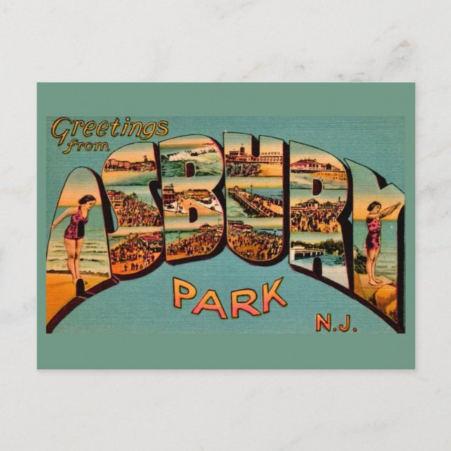 Ancienne Carte Postale d'Asbury Park (Devant)