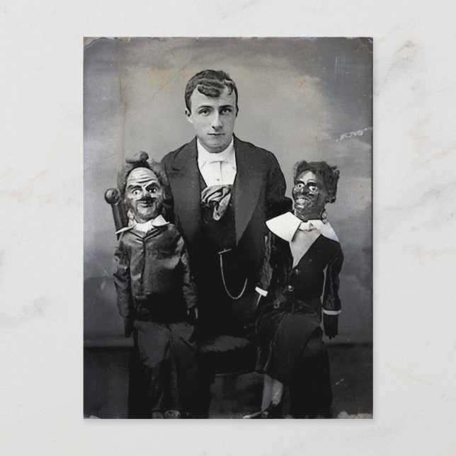 Ancienne carte postale de poupées ventriloquistes  (Devant)