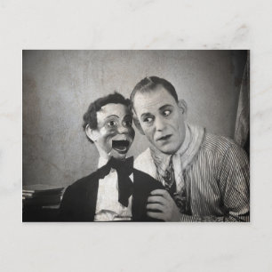 Ancienne carte postale Déplaisante Ventriloquiste