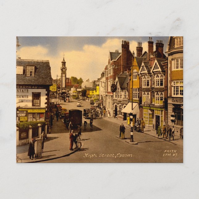 Ancienne carte postale - Epsom, Surrey (Devant)