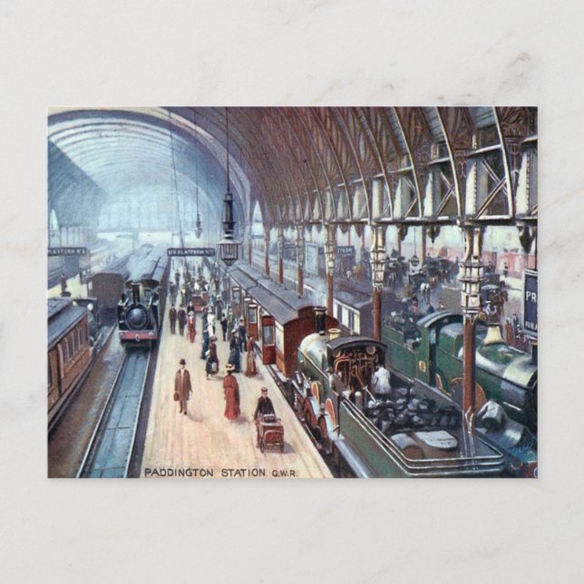Ancienne Carte Postale - Gare de Paddington, Londr (Devant)