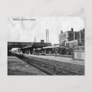 Ancienne carte postale - Gare de Surbiton