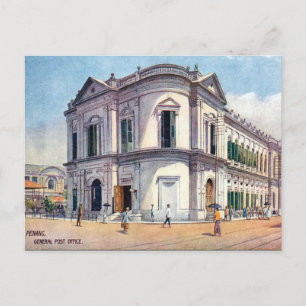 Ancienne carte postale - GPO, Penang, Malaisie