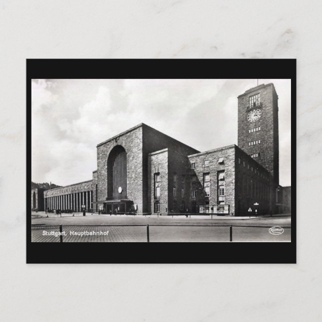 Ancienne carte postale - Hauptbahnhof, Stuttgart (Devant)