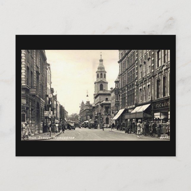 Ancienne carte postale - High Street, Worcester (Devant)