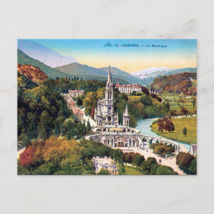 Ancienne carte postale - Lourdes, La Basilique