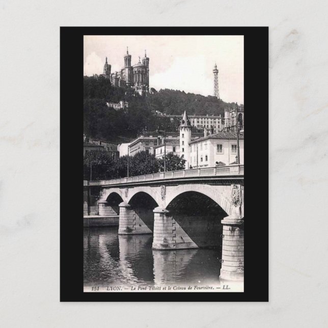 Ancienne carte postale - Lyon, Pont Tilsitt (Devant)