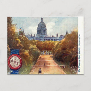 Ancienne carte postale - Madison, Wisconsin, USA