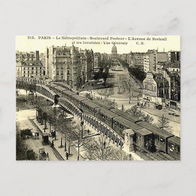 Ancienne carte postale - Métro de Paris (Devant)