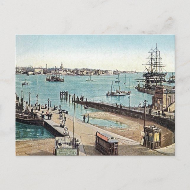 Ancienne carte postale - Port Portsmouth (Devant)