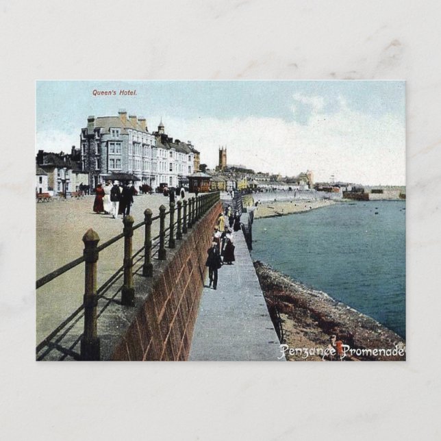Ancienne carte postale - Promenade, Penzance, Corn (Devant)
