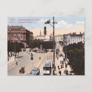 Ancienne carte postale - Riga, Lettonie
