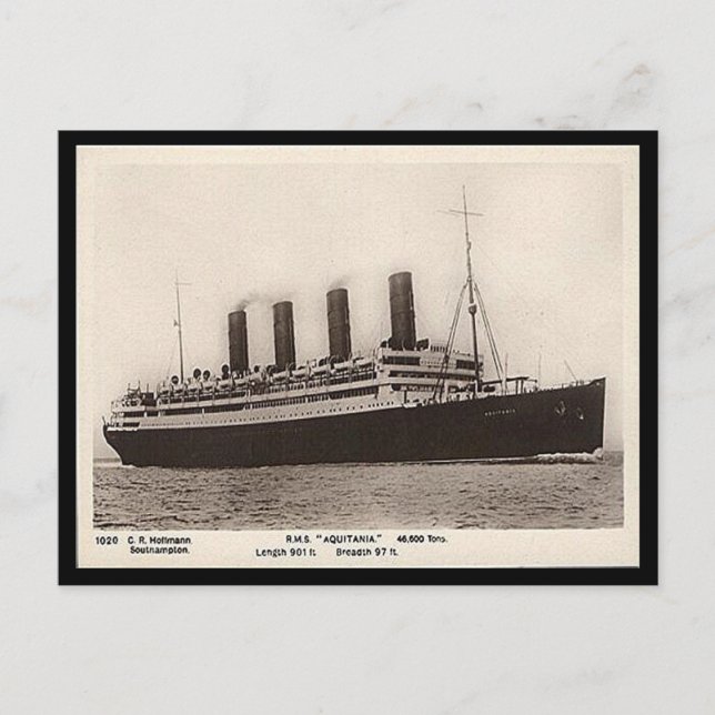 Ancienne carte postale - RMS Aquitania (Devant)