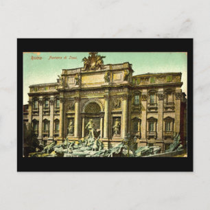 Ancienne carte postale, Rome, Fontana di Trevi en