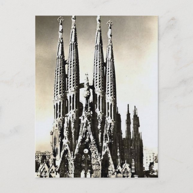 Ancienne carte postale - Sagrada Familia, Barcelon (Devant)