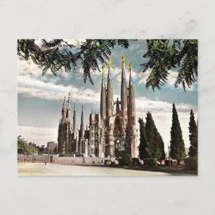 Ancienne carte postale - Sagrada Familia, Barcelon