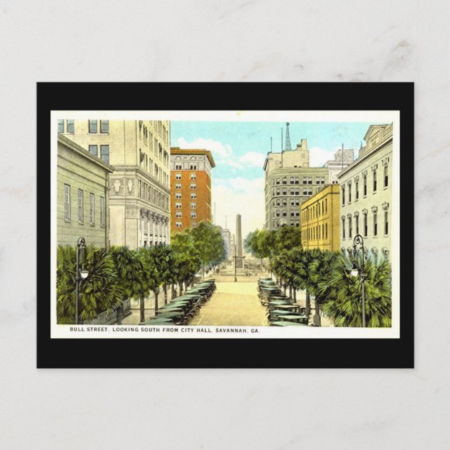 Ancienne carte postale, Savannah, Géorgie (Devant)