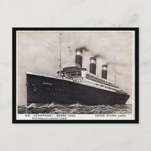 Ancienne carte postale - SS Leviathan, United Stat