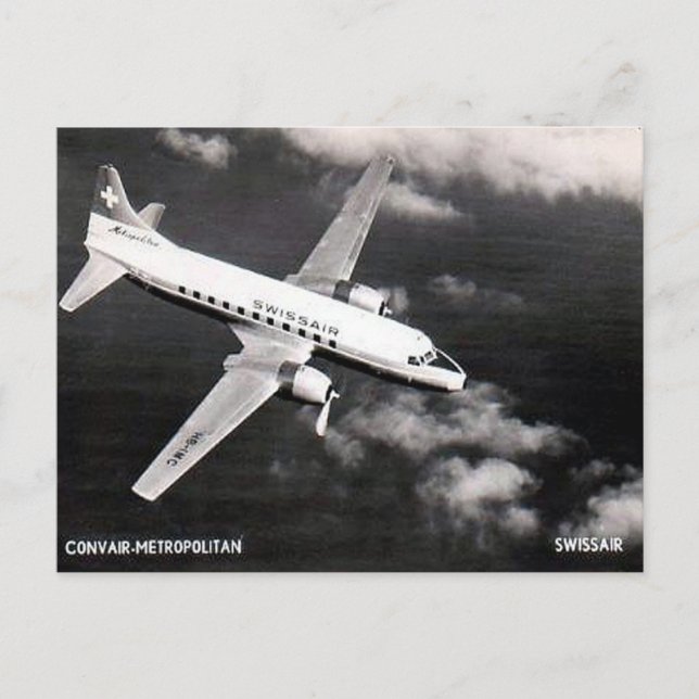 Ancienne carte postale - Swissair Convair "Metropo (Devant)