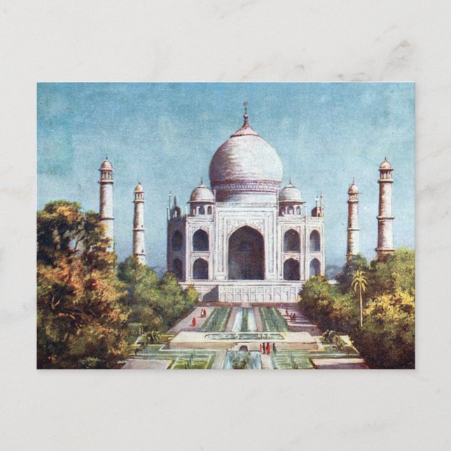 Ancienne carte postale - Taj Mahal, Agra, Inde (Devant)